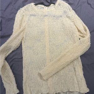 Elegant Cream Lace Women's Top